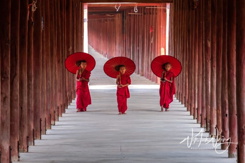 Three Buddhist novices