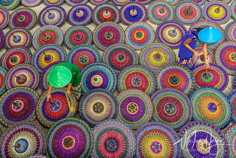 Colourful Umbrellas in Myanmar