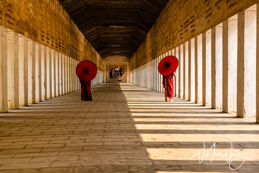 Two Novices Walking at Ancient Bagan