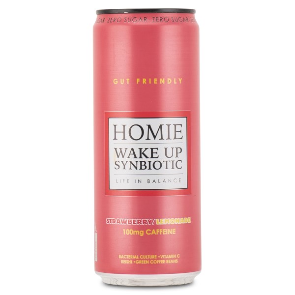 Homie Wake Up Synbiotic Strawberry Lemonade