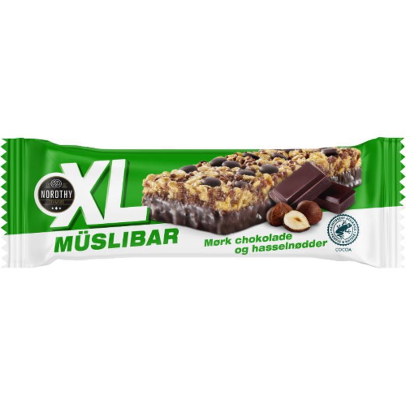 Nordthy XL Muslibars Hasselnötter Mörk choklad