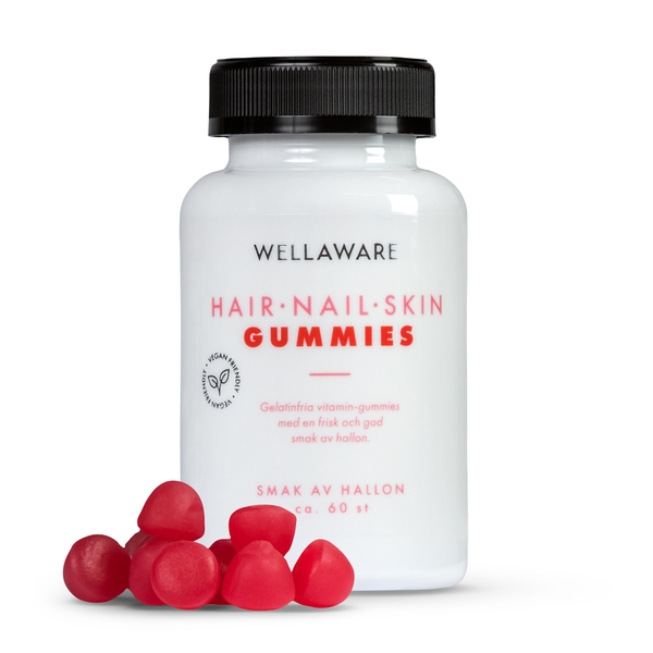 WellAware Hair Nail Skin Gummies Hallon