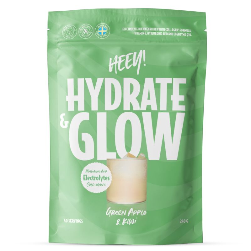 Heey! Hydrate & Glow Elektrolyter + Coll-egan Grönt Äpple & Kiwi