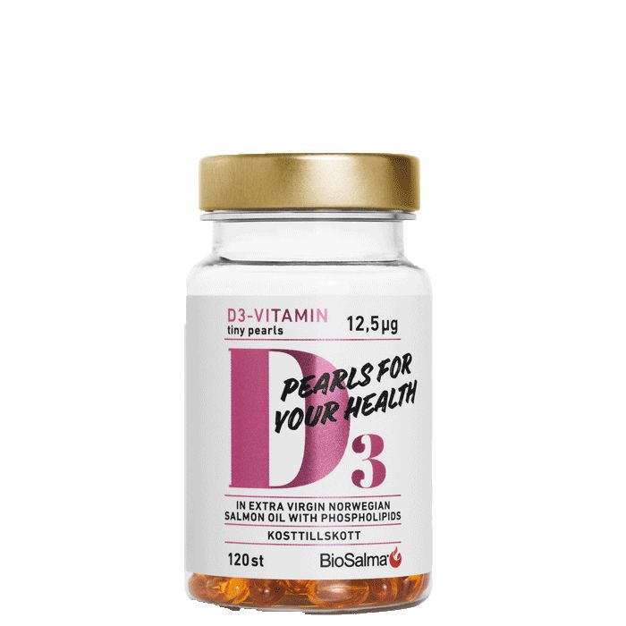 BioSalma D3-vitamin + Laxolja små kapslar