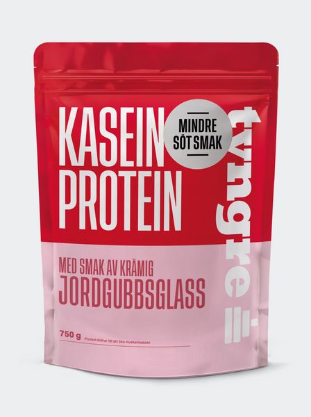 Tyngre Kasein Protein Krämig Jordgubbsglass Mindre Söt Smak