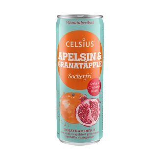 Celsius Apelsin och Granatäpple kolsyrad