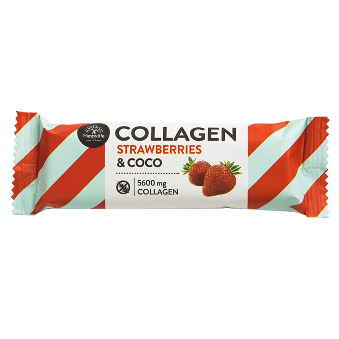 Kollagen Bar Kokosnöt Och Jordgubb