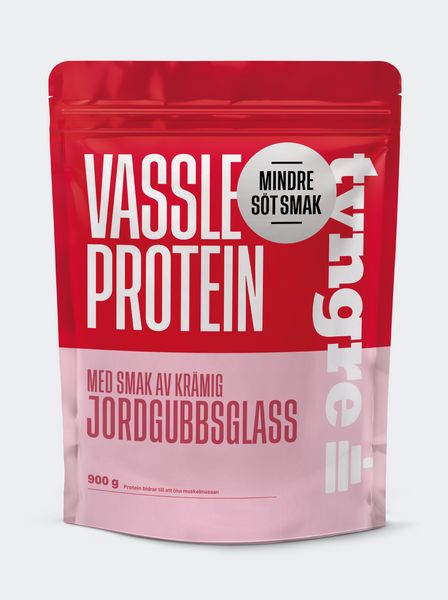 Tyngre Vassle Protein Krämig Jordgubbsglass Mindre Söt Smak