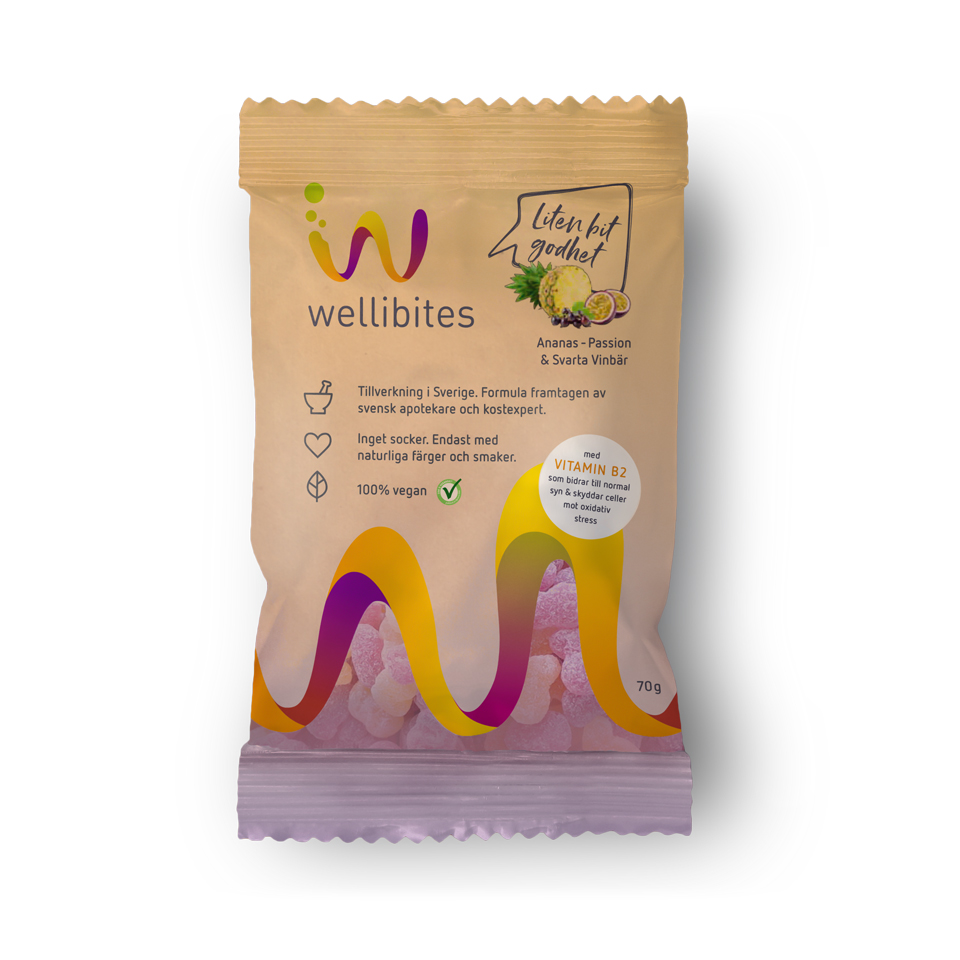 Wellibites Candy Ananas-Passion & Svarta Vinbär