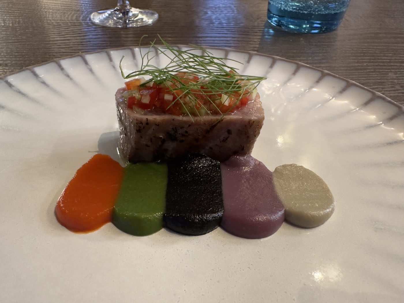 Sight · tuna, pepper, onion, bean, olive · Sens 7 Actes menu Colette restaurant