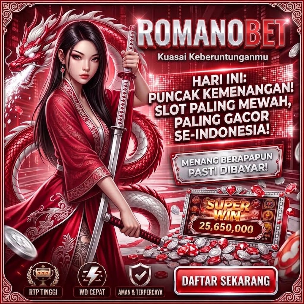 Tampilan utama aplikasi ROMANOBET dengan akses permainan digital