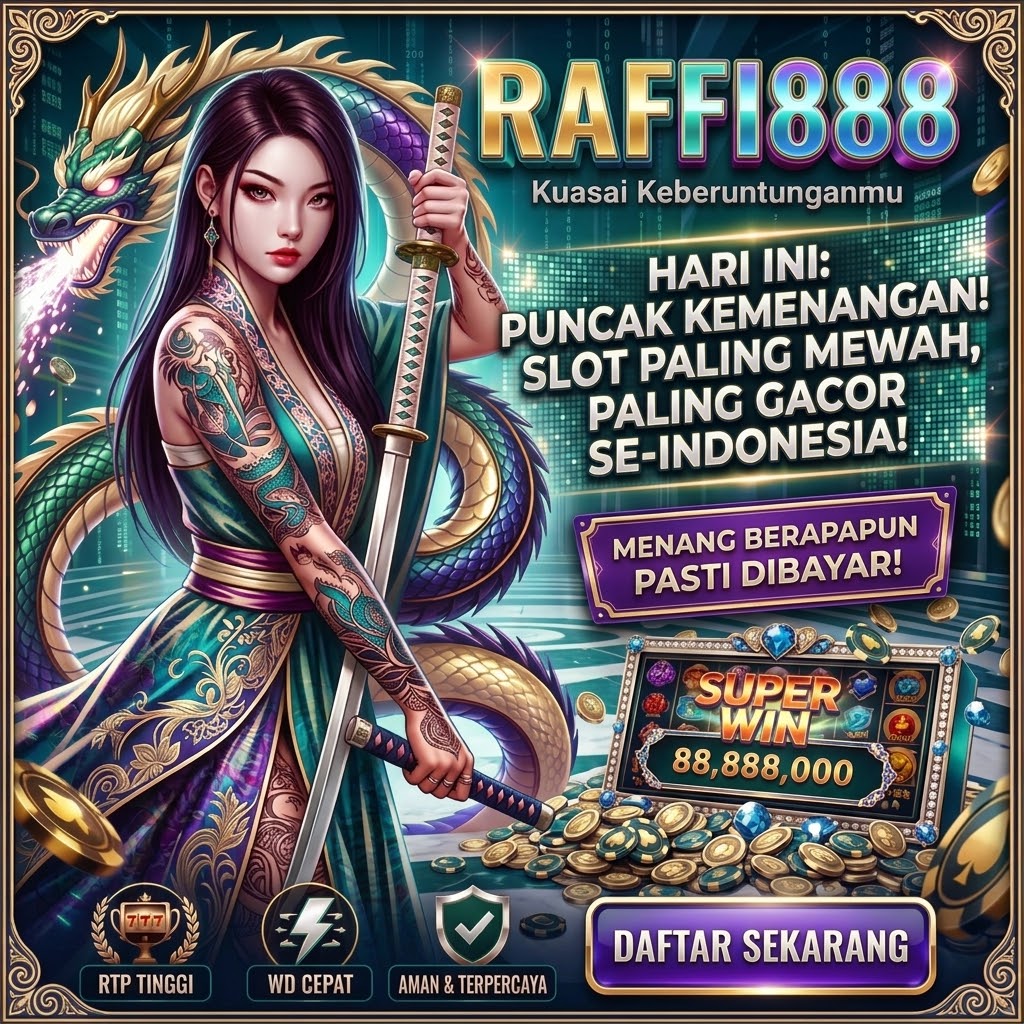 Tampilan utama aplikasi RAFFI888 dengan akses permainan digital