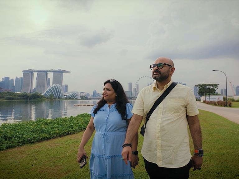 HSBC Premier customer Arvind with his family