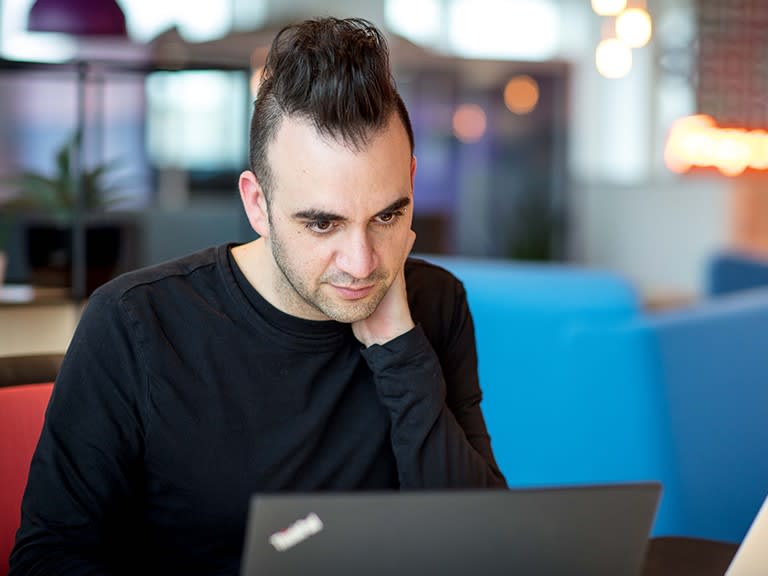 Cybersecurity professional Ezequiel at work