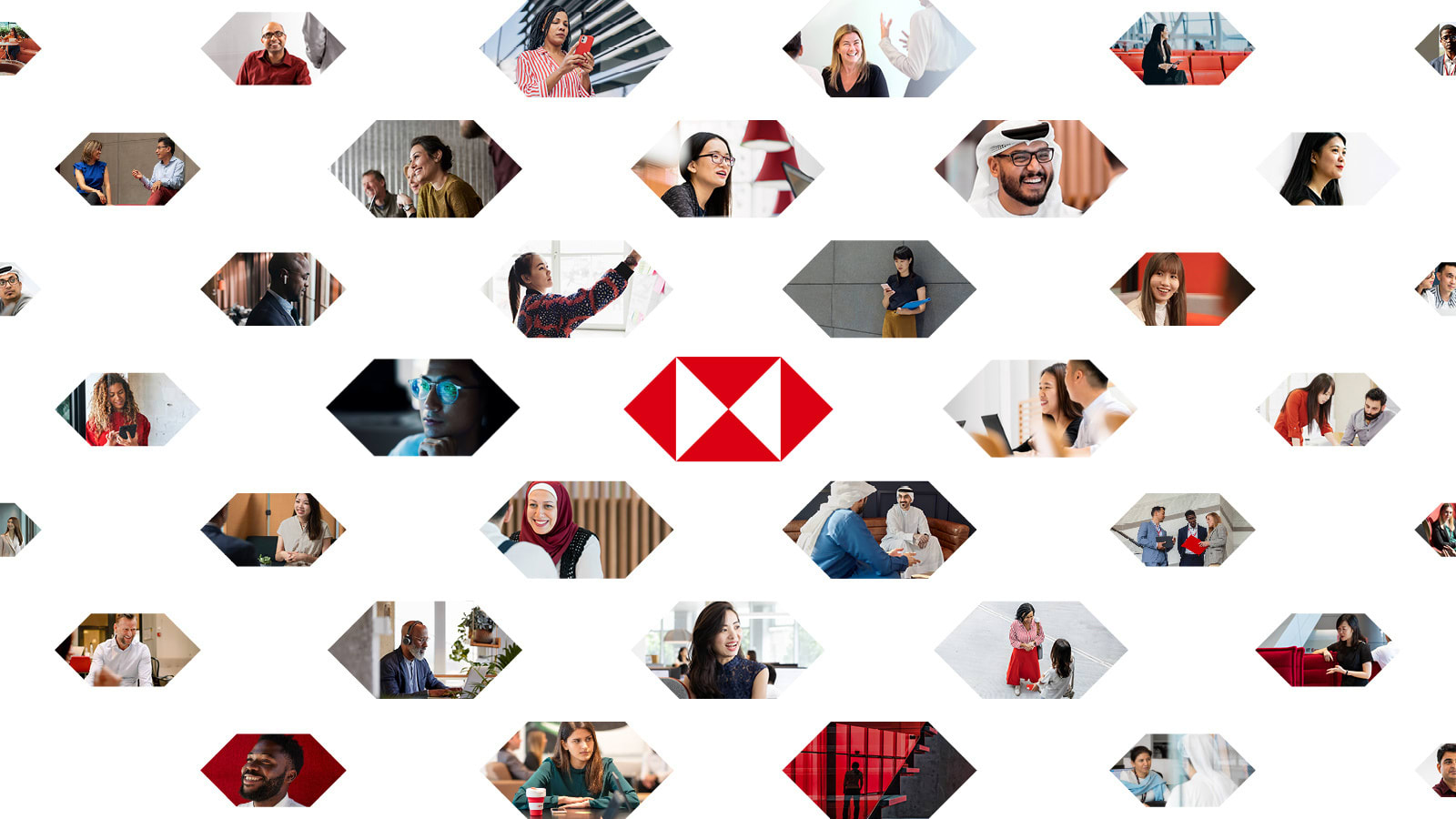 HSBC colleagues collaborating in a modern office