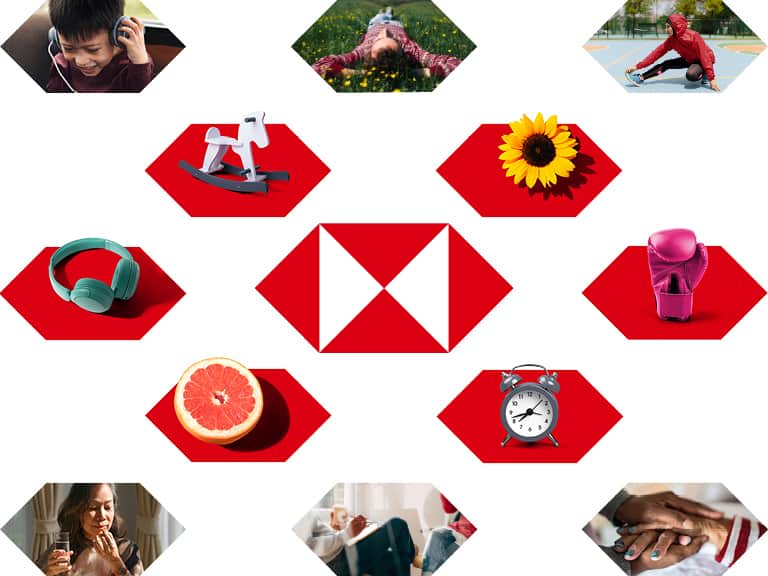 The HSBC hexagon logos