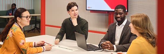 HSBC sales colleagues in conversation