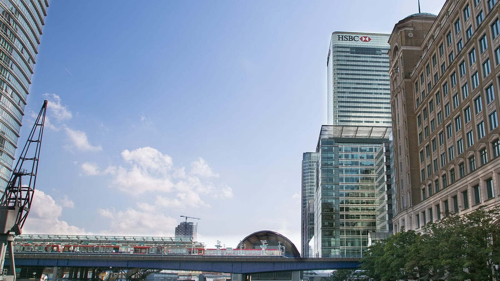 HSBC headquarters seen across the river