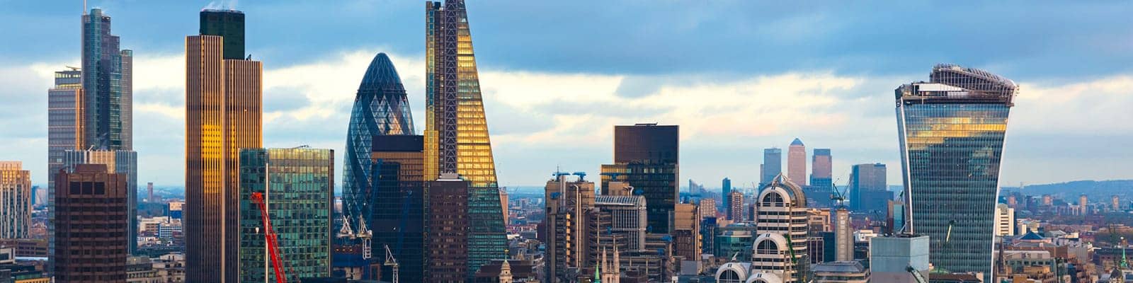 The London skyline at dusk