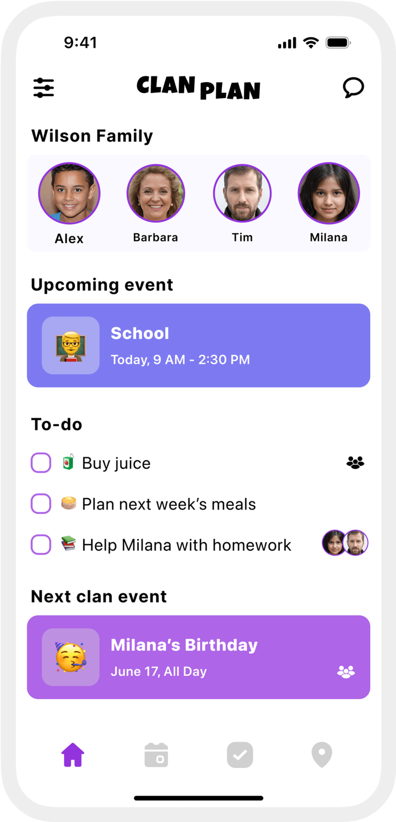 ClanPlan App Interface