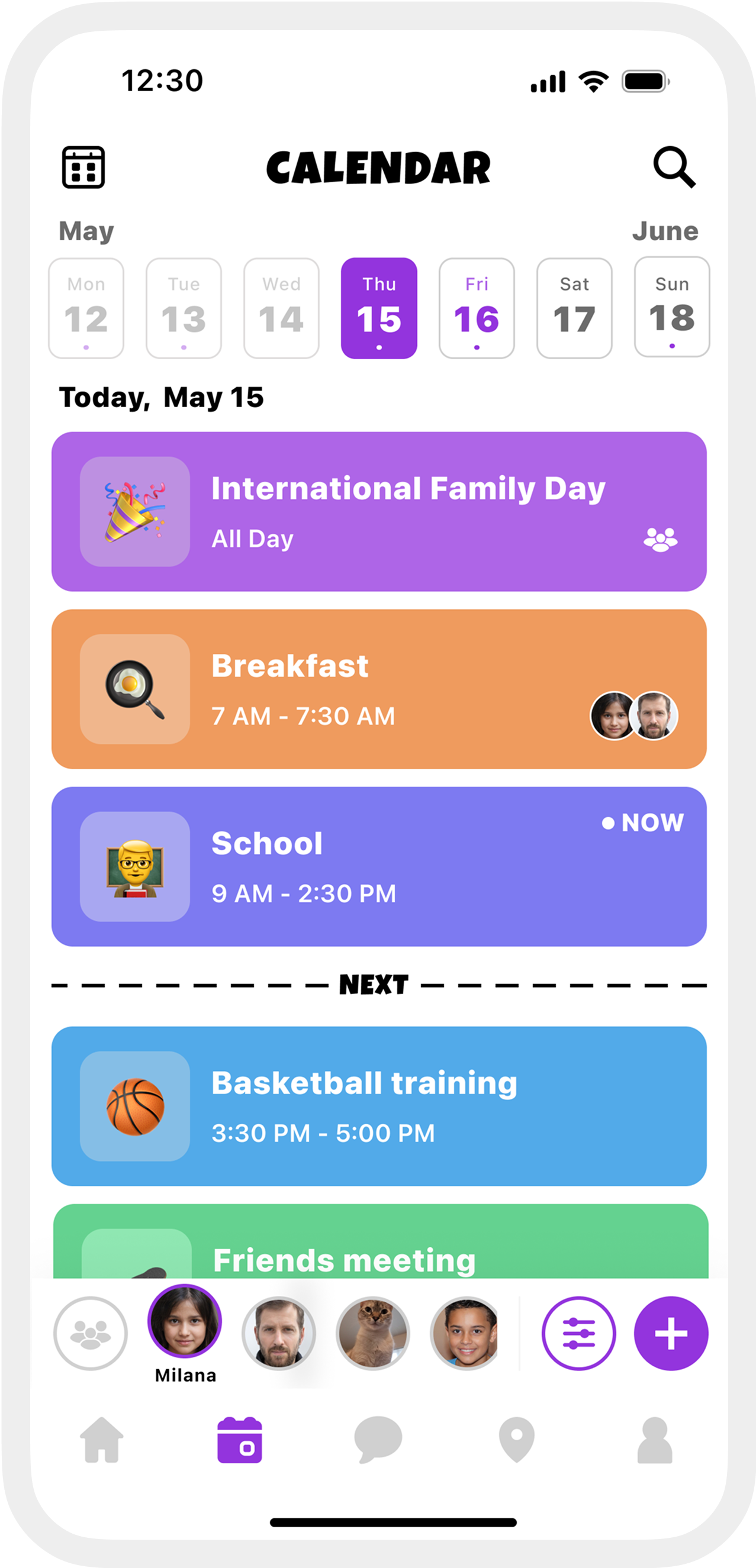 ClanPlan Calendar Interface