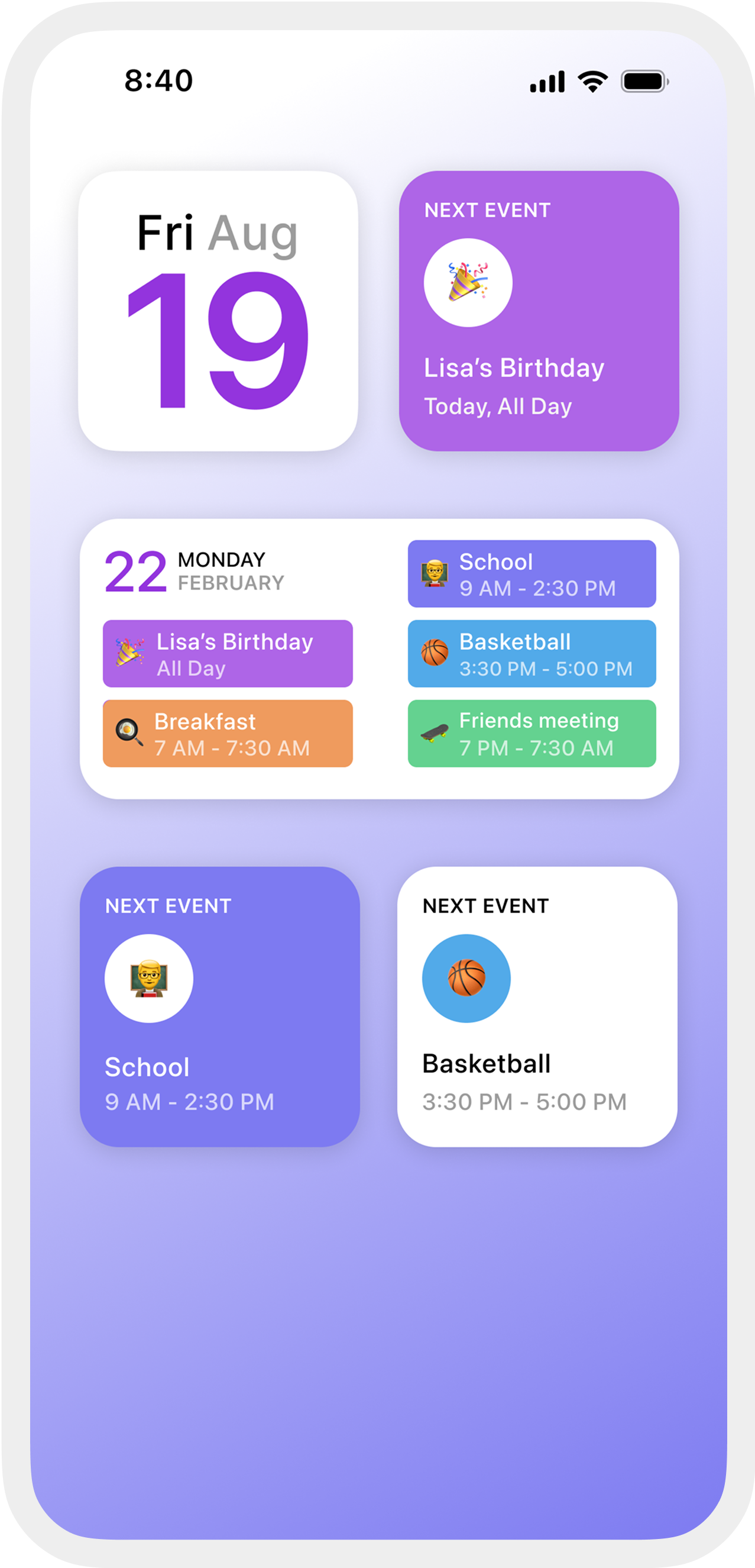 ClanPlan Calendar Widgets