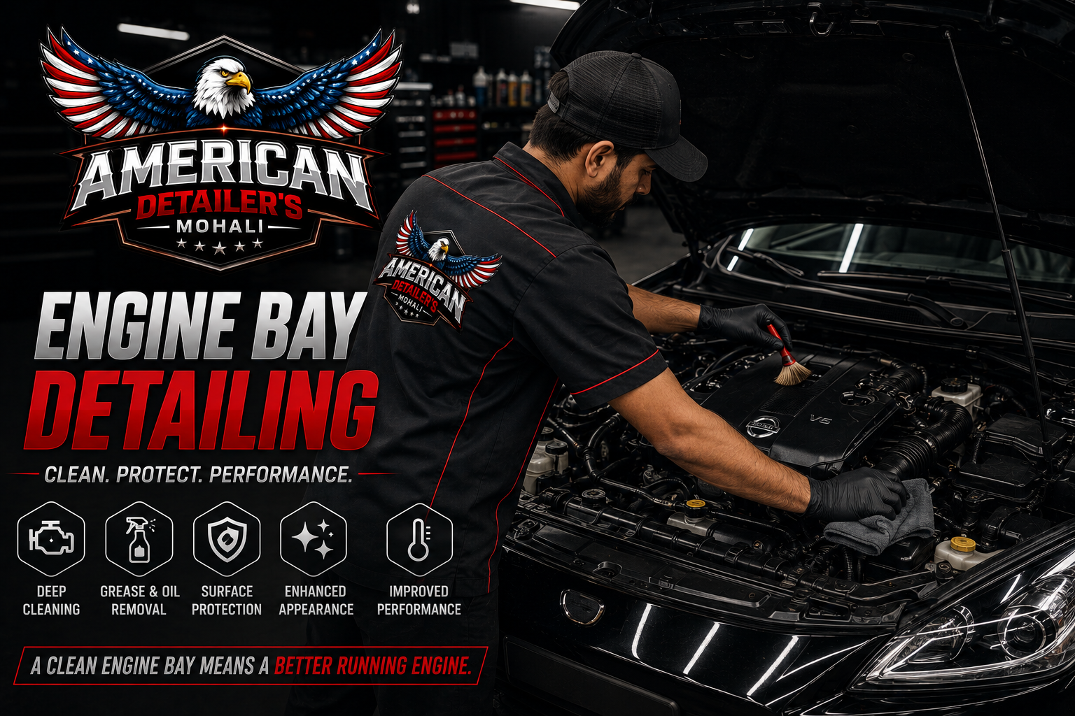 Engine Bay Detailing Service Poster