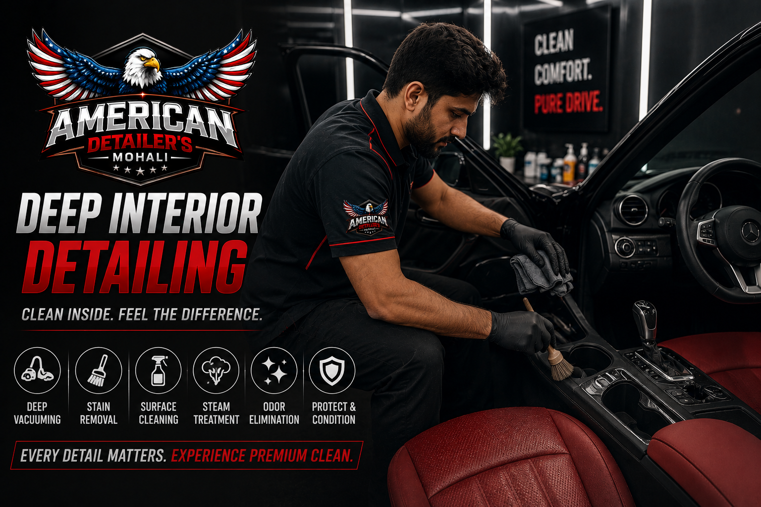 Deep Interior Detailing Service Poster