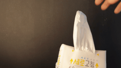세로고침 티슈 먼지 비교