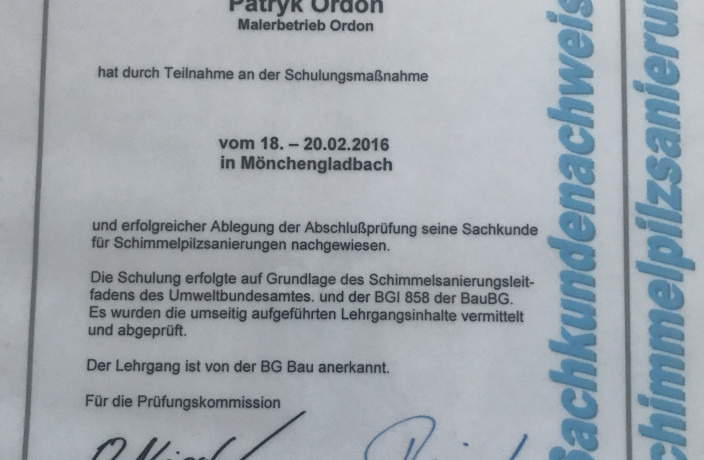 Beispielarbeit von Malerbetrieb Ordon - veröffentlicht auf Maler.org