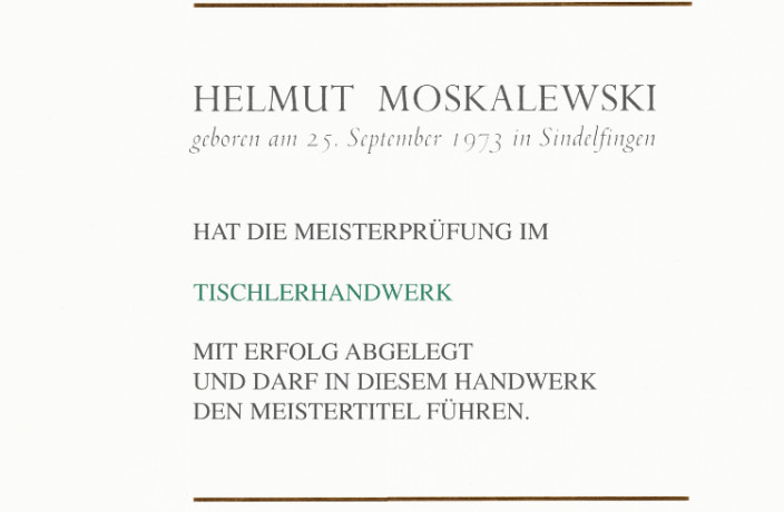 Beispielarbeit von Helmut Moskalewski Tischlermeister/Gestalter - veröffentlicht auf Tischler-Schreiner.org