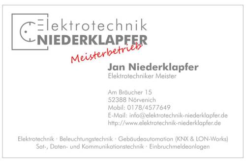 Logo der Firma Elektrotechnik Niederklapfer aus Nörvenich auf dem Branchenportal Elektriker.org