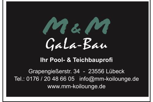 Logo der Firma Mona Groß & Markus Pevestorf GbR M&M Koi Team aus Lübeck auf dem Branchenportal Gartenbau.org