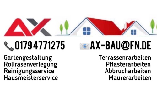 Logo der Firma AX-Bau Inh. Xhajo Salija aus Heilbronn auf dem Branchenportal Gartenbau.org