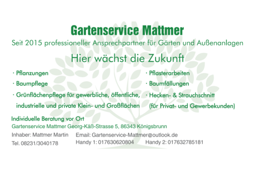 Logo der Firma Martin Mattmer Gartenservice  aus Königsbrunn auf dem Branchenportal Gartenbau.org