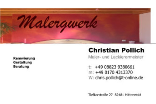 Logo der Firma Maler- und Lackierermeister Christian Pollich Malergwerk aus Mittenwald auf dem Branchenportal Maler.org