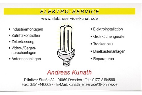 Logo der Firma Andreas Kunath Elektroinstallationen/ Trockenbau aus Dresden auf dem Branchenportal Elektriker.org