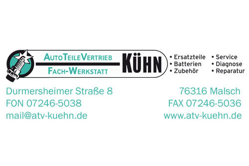 Logo der Firma AutoTeileVertrieb & Fachwerkstatt Kühn aus Malsch auf dem Branchenportal Auto-Werkstatt.de