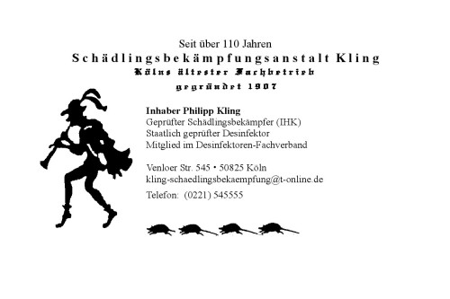 Logo der Firma Kuno Philipp Kling Schädlingsbekämpfung aus Köln auf dem Branchenportal Schaedlingsvernichtung.de