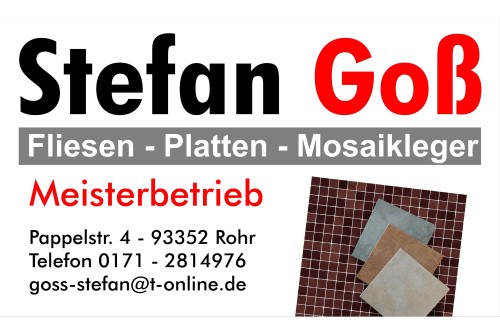 Logo der Firma Stefan Goß Fliesenleger Meisterbetrieb aus Rohr auf dem Branchenportal Fliesenleger.net