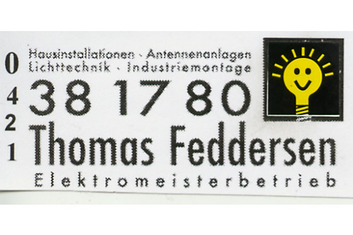 Logo der Firma Thomas Feddersen Elektroinstallation aus Bremen auf dem Branchenportal Elektriker.org