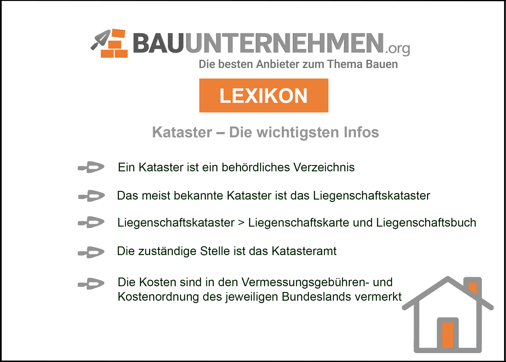Kataster: Definition, Inhalte & Kosten | Bauunternehmen.org