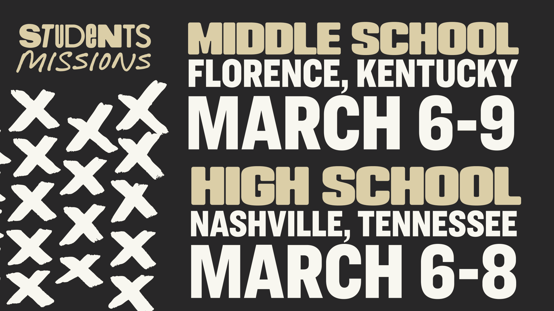 Student Spring Break Mission Trips 2026 - Middle School and High School