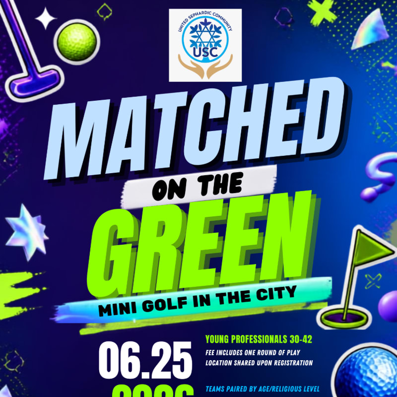 A vibrant poster for a mini-golf event features colorful golf balls and clubs in the foreground against a dark, starry background.