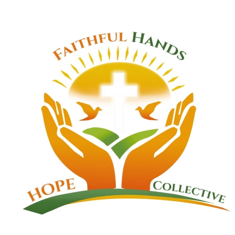 Two cupped hands in the foreground cradle a cross within a sunburst, with two doves flying in the middle ground and rolling green hills in the background.