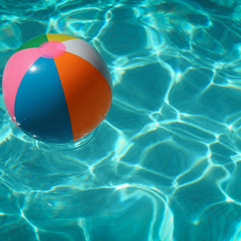 white and multicolored beach ball