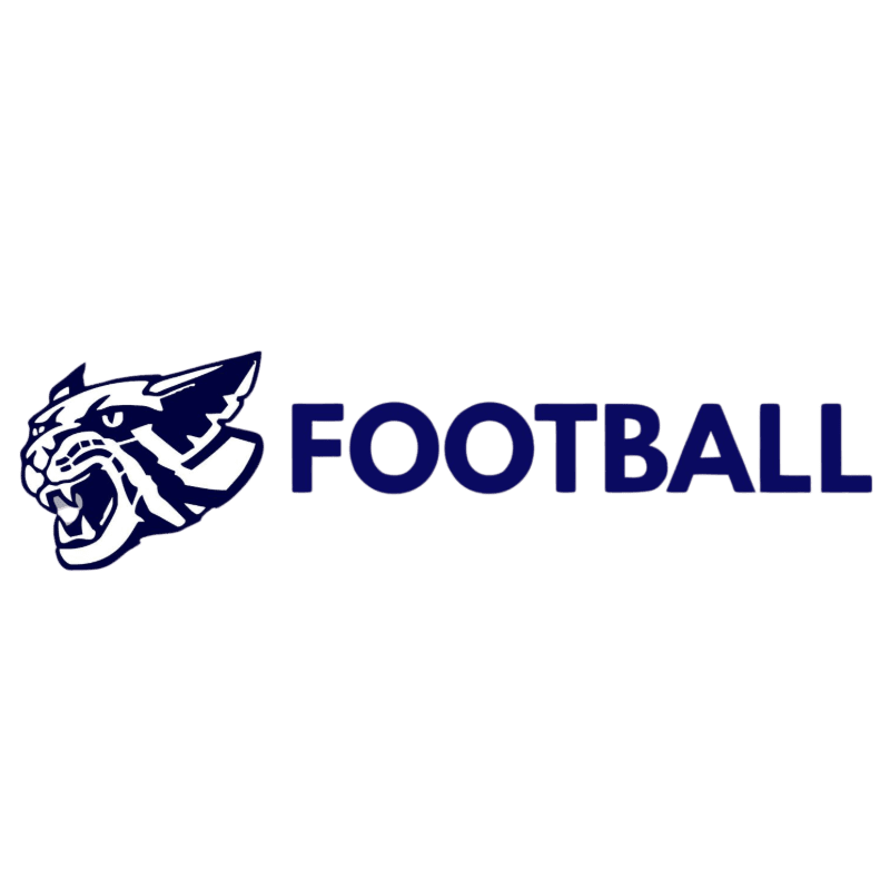 A fierce blue panther head with bared teeth is positioned to the left of the word "FOOTBALL" in bold blue lettering, all against a plain white background.