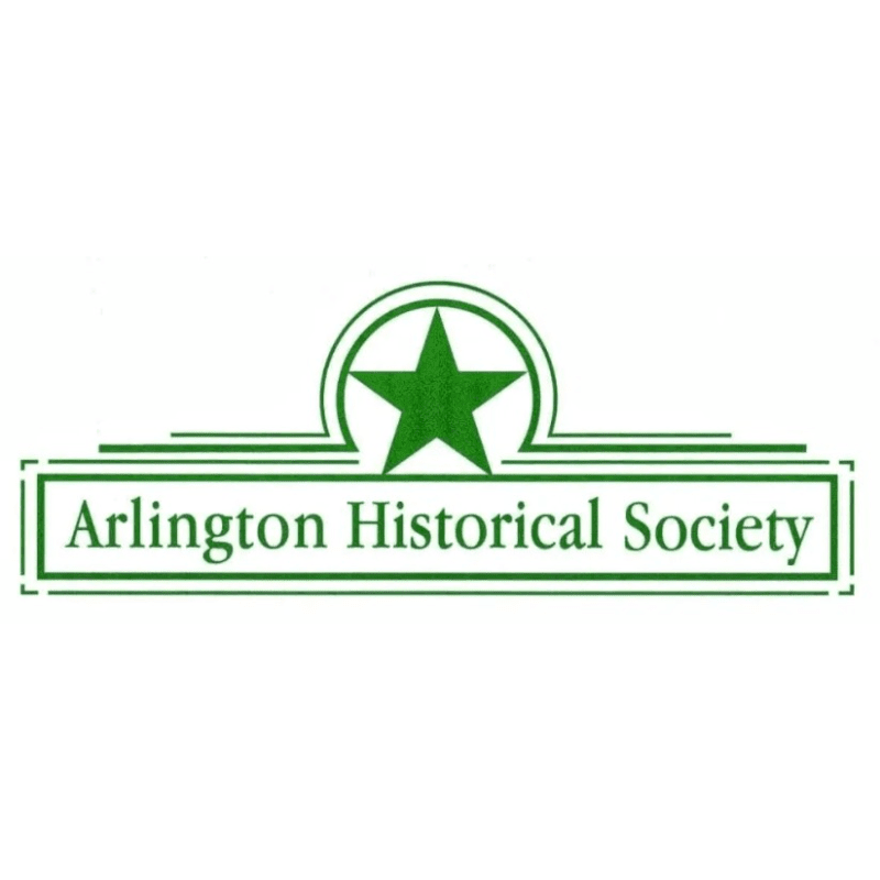 A green star within a circular emblem sits above the text "Arlington Historical Society" on a white background.