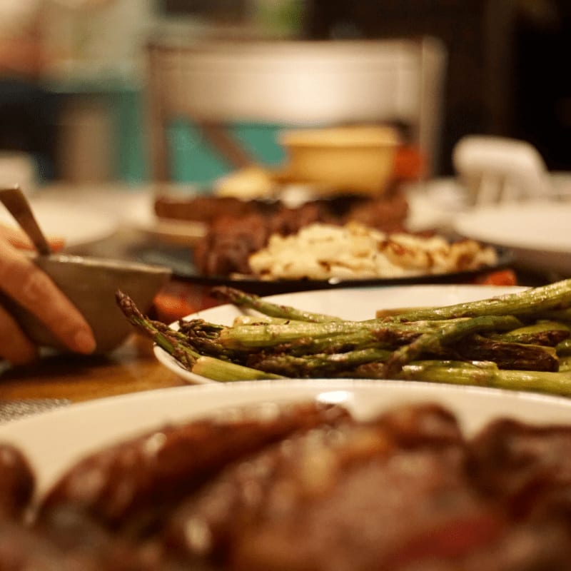 cooked food on white ceramic plate