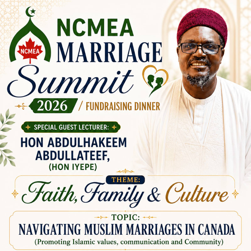A man in a red hat and glasses smiles in the foreground, with event details for the NCMEA Marriage Summit 2026 in the background.